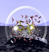 Water molecules of the solvation shell within 4 AngstrÖm of the lactose molecule