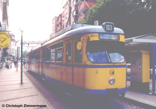 GT8 Nr. 1852 der Essener Verkehrs-AG.
