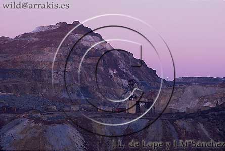 Opencast mining at dawn. Zaranda-Naya. Huelva. SPAIN.       / 7.4-10